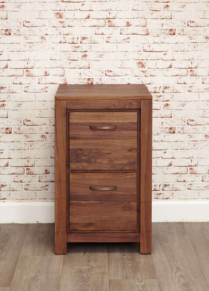 Mayan Walnut Two Drawer Filing Cabinet