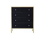 Fenwick 4 Drawer Chest Black & Gold