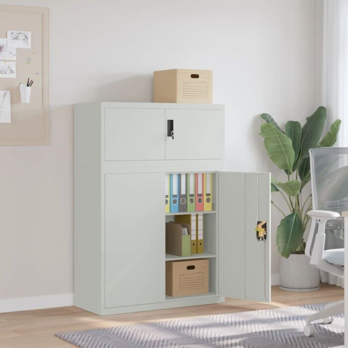 Vidaxl File Cabinet Light Grey 90x40x130 Cm Steel