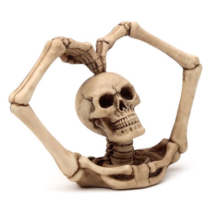 Gothic Skull Decoration - Skull And Skeleton Arms Heart