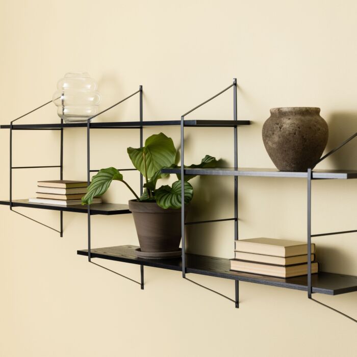 Belfast Wall Unit With 4 Shelves In Black