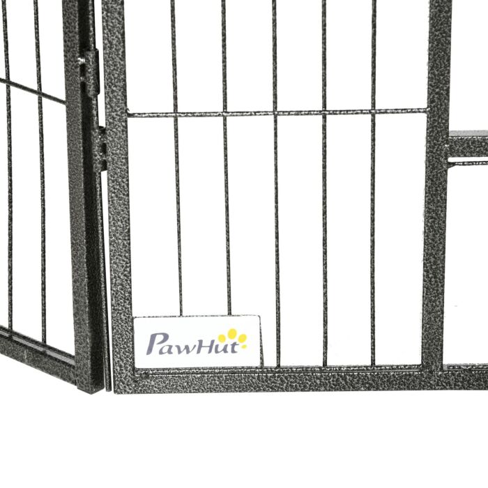 Pawhut Heavy Duty Dog Pen With 2 Doors, 16 Panels Dog Playpen, Portable Puppy Pen For Indoors, Outdoors, 60h Cm