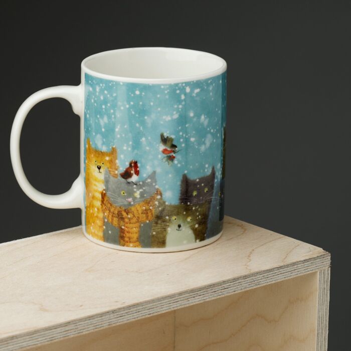 Jan Pashley Christmas Cats Porcelain Mug