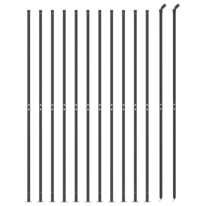Vidaxl Wire Mesh Fence With Flange Anthracite 2x25 M