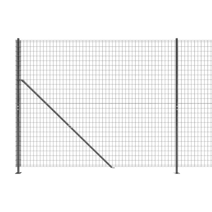 Vidaxl Wire Mesh Fence With Flange Anthracite 2x25 M
