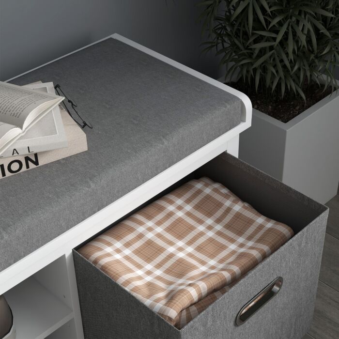 Homcom Shoe Bench With Seat, Shoe Storage Bench With Cushion, 2 Drawers And Adjustable Shelf, White