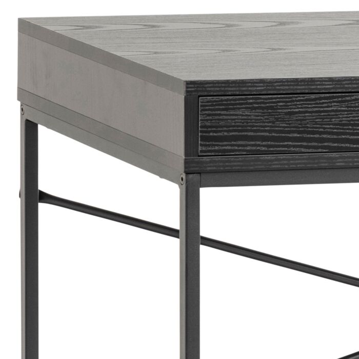 Seaford 1 Drawer Office Desk In Ash Black