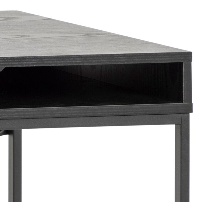 Seaford 1 Drawer Office Desk In Ash Black