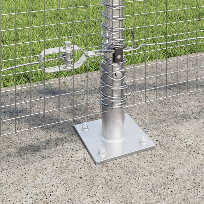 Vidaxl Welded Wire Fence With 13 Flanged Posts 1,2x50 M Galvanised Steel