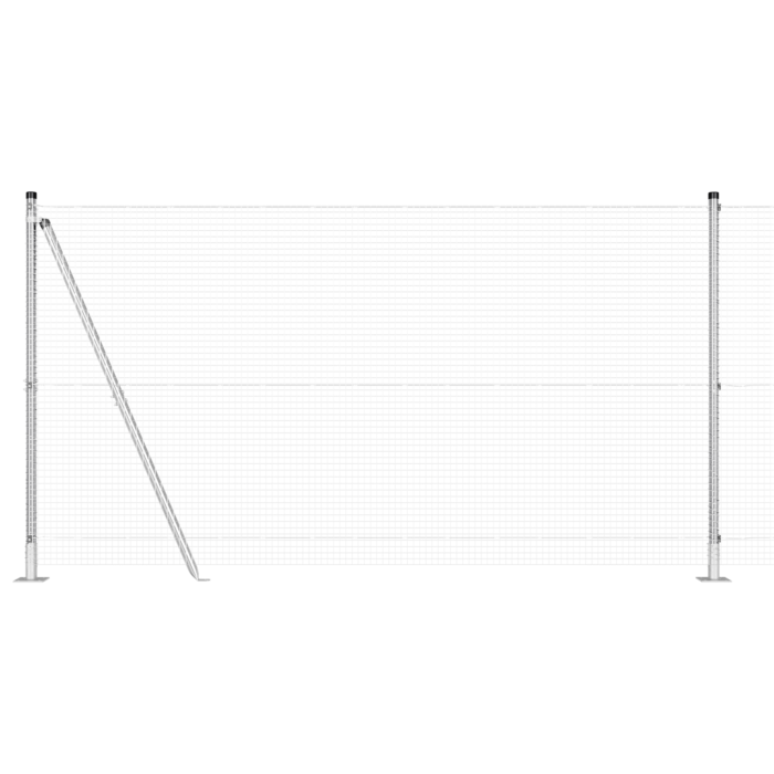 Vidaxl Welded Wire Fence With 13 Flanged Posts 1,2x50 M Galvanised Steel