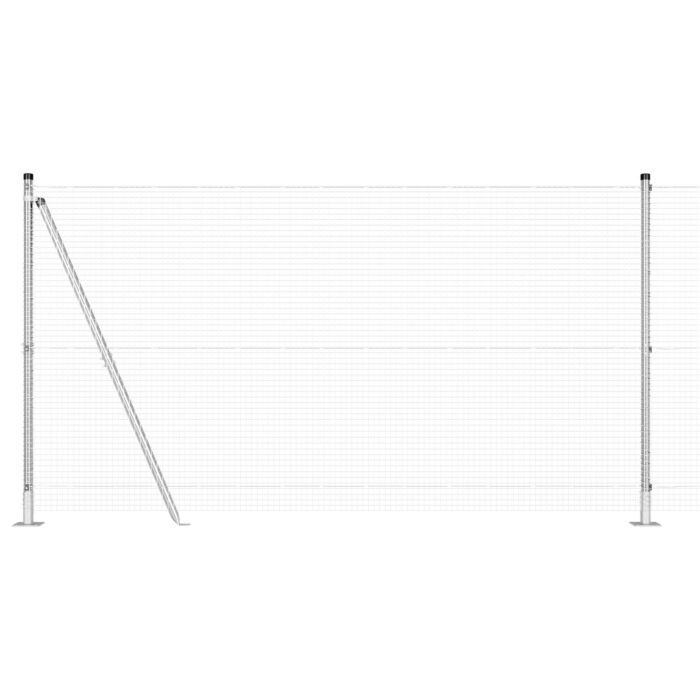 Vidaxl Welded Wire Fence With 13 Flanged Posts 1,2x50 M Galvanised Steel