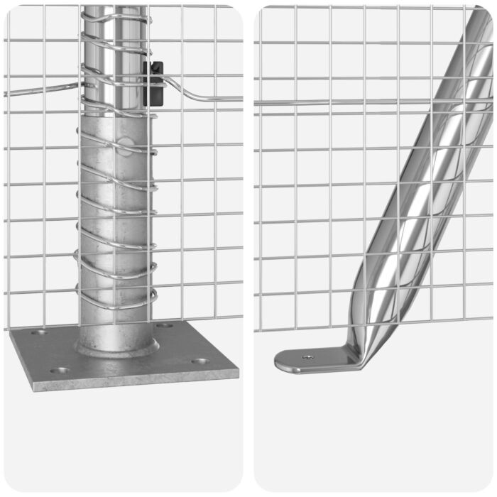 Vidaxl Welded Wire Fence With 13 Flanged Posts 1,2x50 M Galvanised Steel
