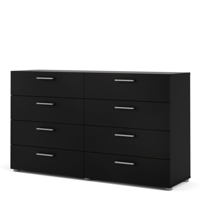 Pepe Wide Chest Of 8 Drawers (4+4) In Black