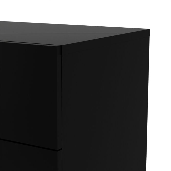 Pepe Wide Chest Of 8 Drawers (4+4) In Black