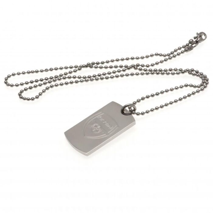 Arsenal Fc Engraved Dog Tag & Chain