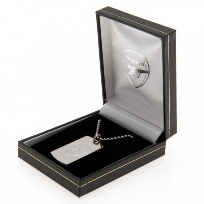 Arsenal Fc Engraved Dog Tag & Chain