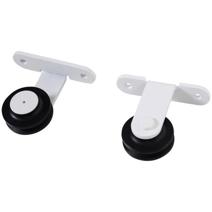 Homcom 6ft Modern Carbon Steel Sliding Door Track Kit White