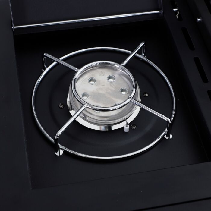 Outsunny 4+1 Gas Burner Grill Bbq Trolley Backyard Garden Smoker Side Burner Barbecue W/ Storage Side Table Wheels