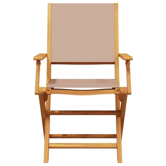 Vidaxl Folding Garden Chairs 6 Pcs Taupe Fabric And Solid Wood