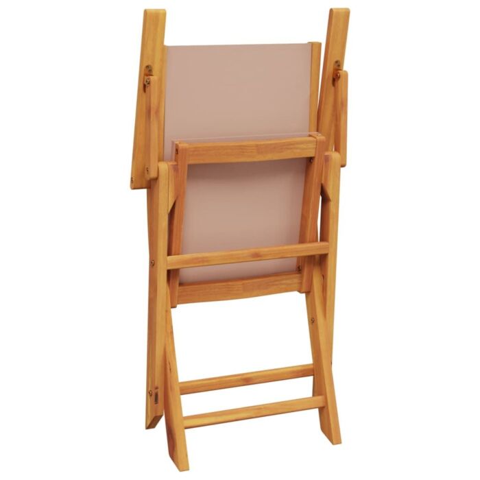 Vidaxl Folding Garden Chairs 6 Pcs Taupe Fabric And Solid Wood