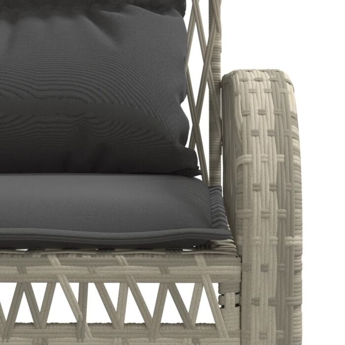 Vidaxl 4 Piece Garden Sofa Set With Cushions Light Grey Poly Rattan
