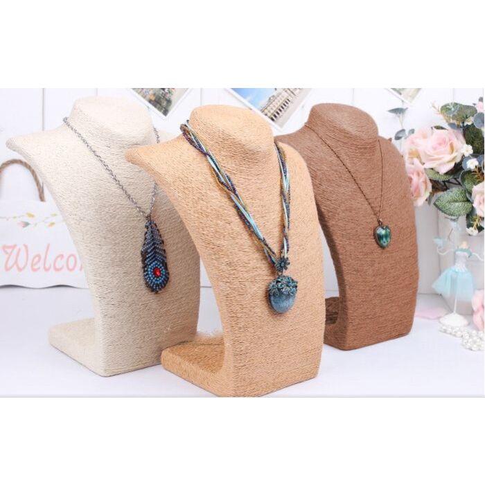Med Necklace Display - Coffee