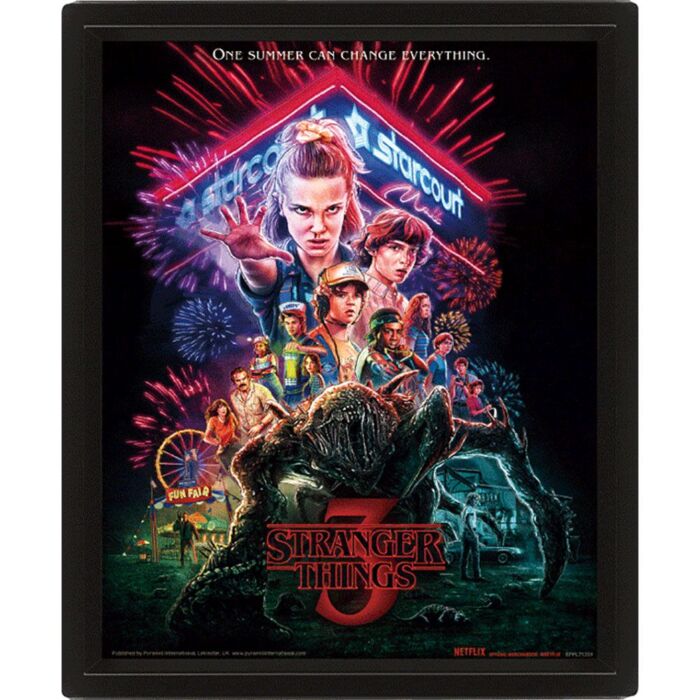 Stranger Things Summer Of 85 Framed 3d Picture