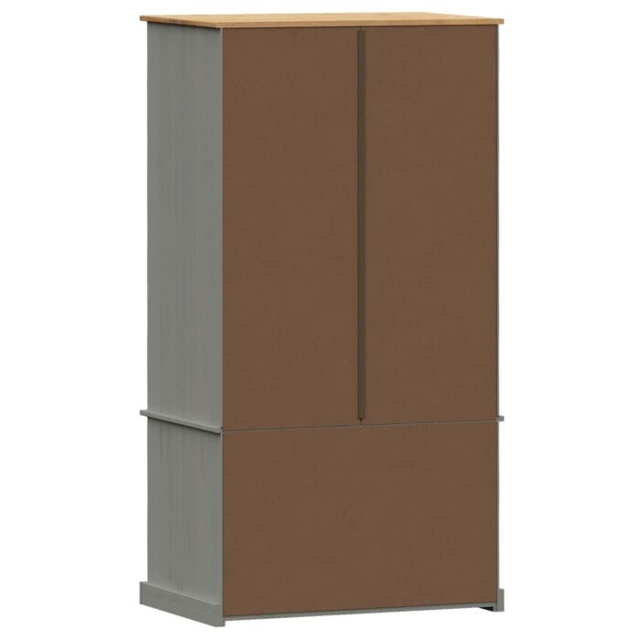 Vidaxl Wardrobe Vigo Grey 90x55x176 Cm Solid Wood Pine