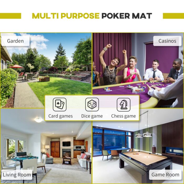 Homcom 1.83m Foldable Poker Table W/chip Trays, Drink Holders