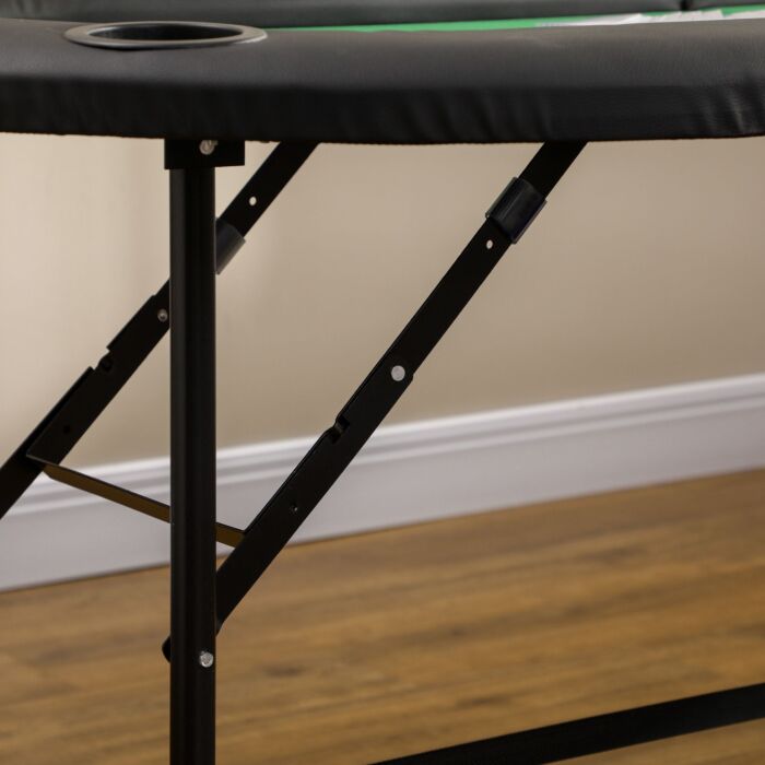 Homcom 1.83m Foldable Poker Table W/chip Trays, Drink Holders