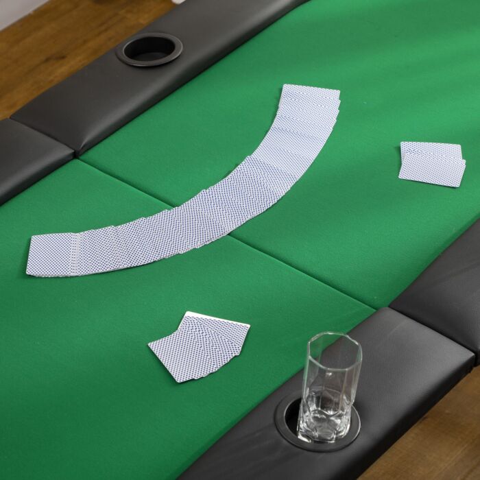 Homcom 1.83m Foldable Poker Table W/chip Trays, Drink Holders