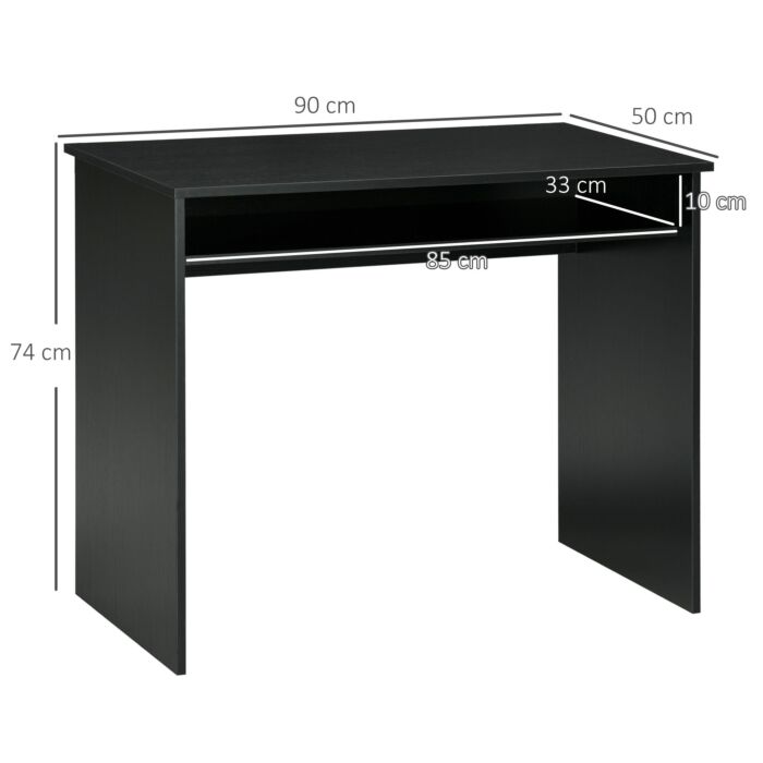 Homcom Computer Writing Desk With Storage Compartment Workstation Learning Center For Home Office 90w X 50d(cm) - Black