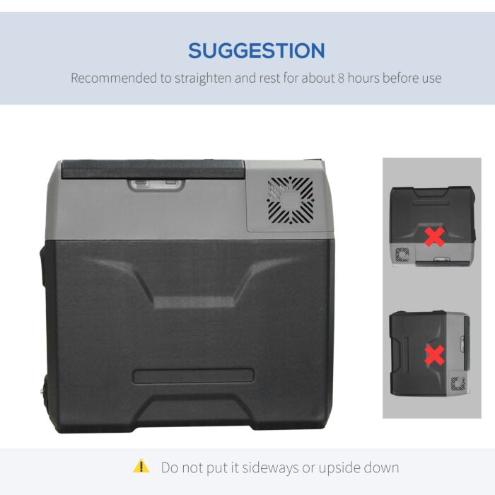 Homcom Car Refrigerator, Portable 12/24v 50 Litre Fridge Freezer, Electric Cooler Box For Camping, Travel, Grey