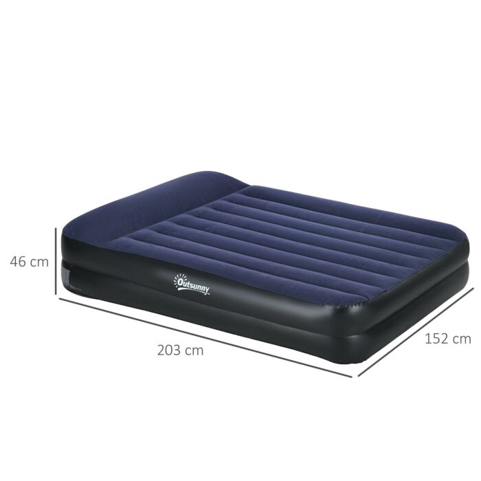 Outsunny Queen Air Bed With Built-in Electric Pump And Integrated Pillow