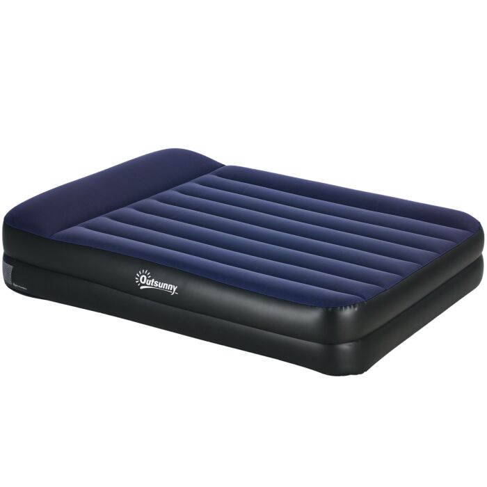 Outsunny Queen Air Bed With Built-in Electric Pump And Integrated Pillow