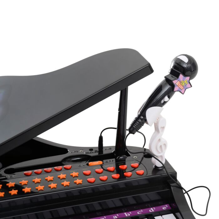 Homcom Mini Electronic Piano W/stool-black
