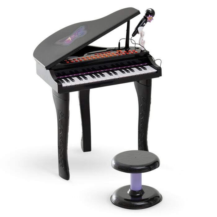 Homcom Mini Electronic Piano W/stool-black