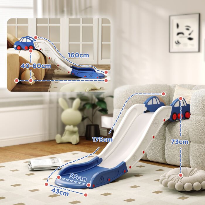 Aiyaplay Kids Slide For Couch, Bed, Sofa, Easy To Assemble, Blue