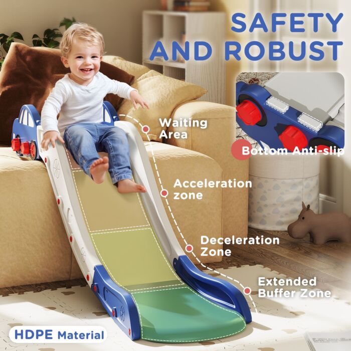 Aiyaplay Kids Slide For Couch, Bed, Sofa, Easy To Assemble, Blue