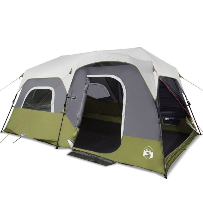 Vidaxl Camping Tent With Led Light 9-person Light Blue