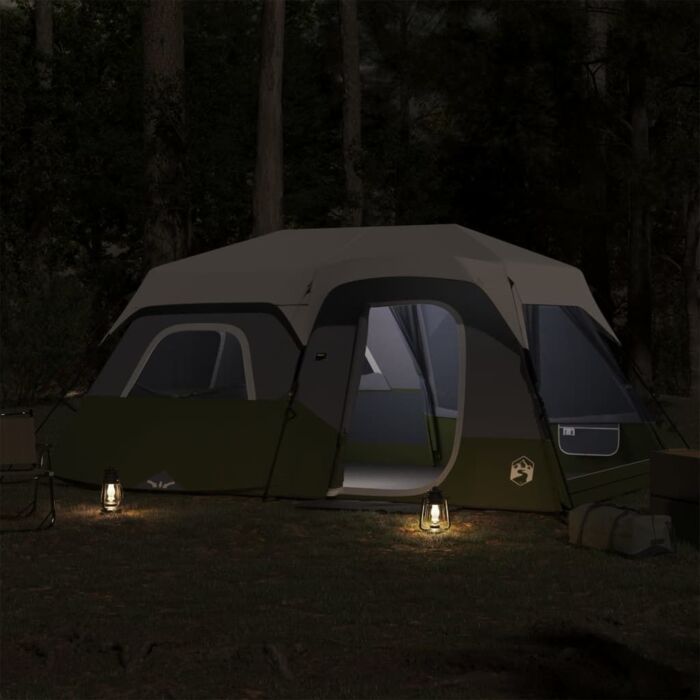 Vidaxl Camping Tent With Led Light 9-person Light Blue