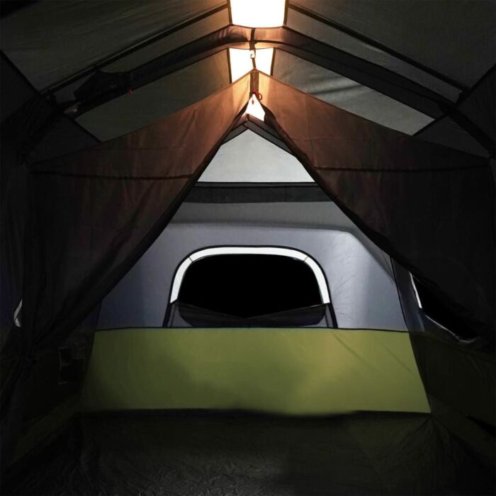 Vidaxl Camping Tent With Led Light 9-person Light Blue