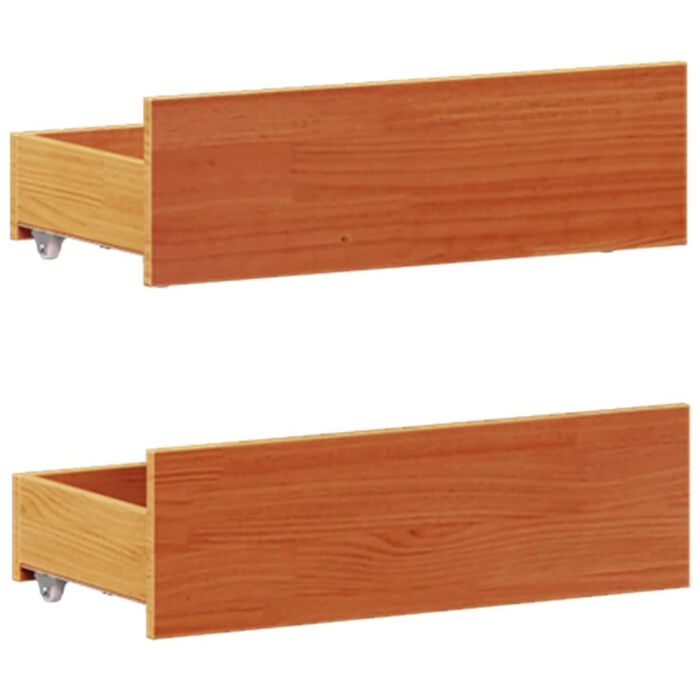Vidaxl Bed Frame Without Mattress With Headboard Wax Brown 120x200 Cm Solid Wood Pine