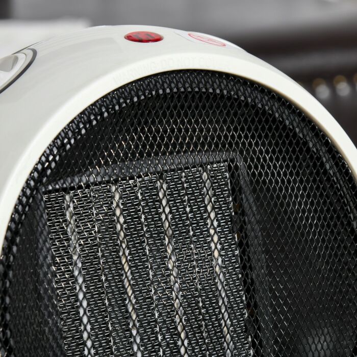 Homcom Small Space Heater, Ceramic Electric Heater With 3 Heating Mode, Adjustable Temperature, Tip-over & Overheating Protection, 900w/1500w