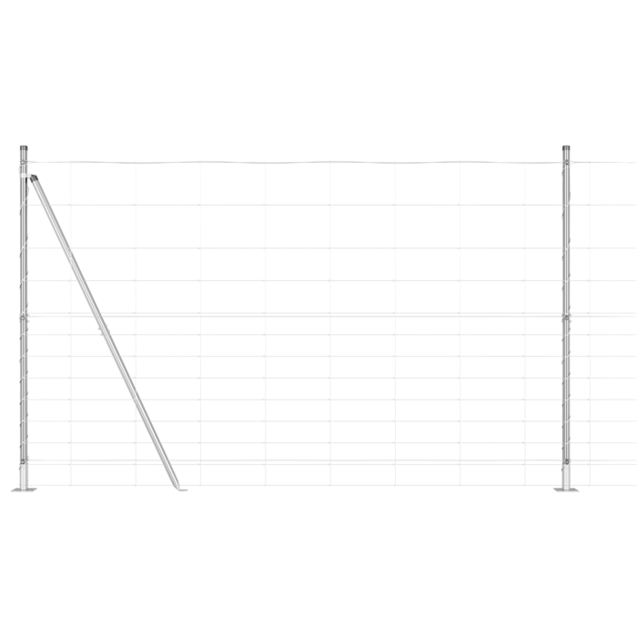 Vidaxl Field Fence 1.5x50 M Galvanised Steel, Vidaxl Fence Posts With Base Plates 13 Pcs Ø32mm 83.5cm Galvanised Steel