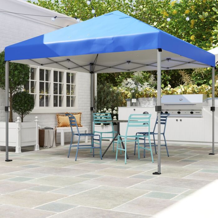 Outsunny 3 X 3(m) Pop Up Gazebo, Easy Up Marquee Party Tent With 1-button Push, Adjustable Straight Legs, Stakes, Ropes