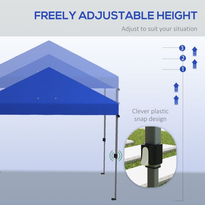 Outsunny 3 X 3(m) Pop Up Gazebo, Easy Up Marquee Party Tent With 1-button Push, Adjustable Straight Legs, Stakes, Ropes
