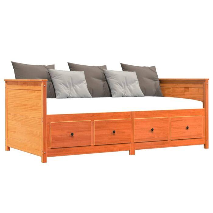 Vidaxl Day Bed Wax Brown 100x200 Cm Solid Wood Pine