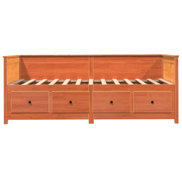 Vidaxl Day Bed Wax Brown 100x200 Cm Solid Wood Pine