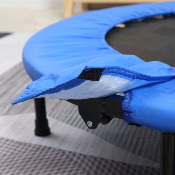 Soozier Φ96cm Foldable Mini Fitness Trampoline Home Gym Yoga Exercise Rebounder Jumper W/ Safety Pad, Blue And Black